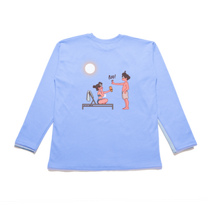 "1" Taper-Fit Heavy Cotton Long Sleeve Tee Sky Blue