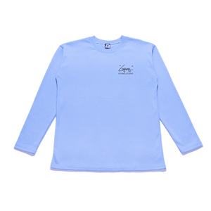 "1" Taper-Fit Heavy Cotton Long Sleeve Tee Sky Blue