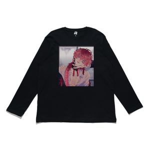 "TeAmo" Cut and Sew Wide-body Long Sleeved Tee Black