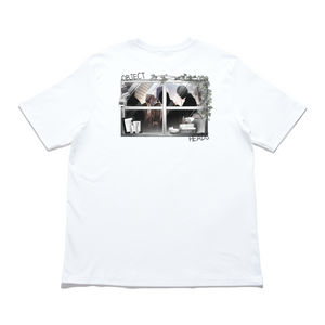 "Right Beside You" Cut and Sew Wide-body Tee White/Black