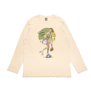 "Summer" Cut and Sew Wide-body Long Sleeved Tee Beige