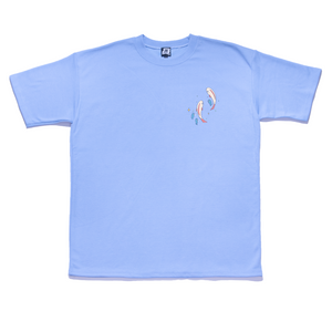 "Flooded" Taper-Fit Heavy Cotton Tee Sky Blue/ Mint