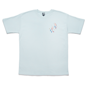 "Flooded" Taper-Fit Heavy Cotton Tee Sky Blue/ Mint