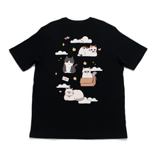 Load image into Gallery viewer, &quot;Cats and Clouds&quot; Cut and Sew Wide-body Tee White/Black