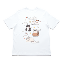 Load image into Gallery viewer, &quot;Cats and Clouds&quot; Cut and Sew Wide-body Tee White/Black