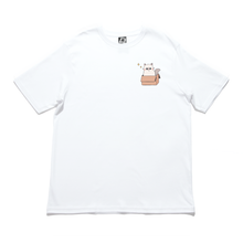 Load image into Gallery viewer, &quot;Cats and Clouds&quot; Cut and Sew Wide-body Tee White/Black