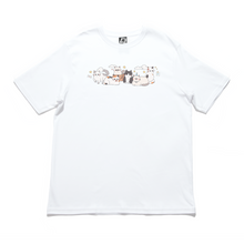 Load image into Gallery viewer, &quot;Cat Parade&quot; Cut and Sew Wide-body Tee White/Black