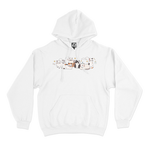 "Cat Parade" Basic Hoodie White/Beige/Black