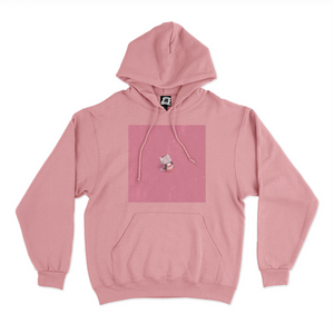 "Angy" Basic Hoodie White/Pink