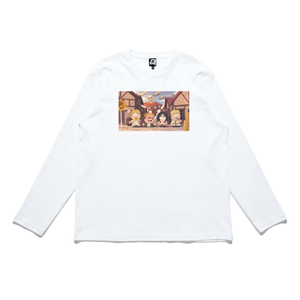 "TitanPark" Cut and Sew Wide-body Long Sleeved Tee White/Beige