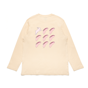 "Bunny" Cut and Sew Wide-body Long Sleeved Tee Beige