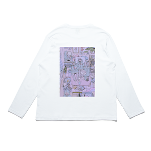 "Sleepless" Cut and Sew Wide-body Long Sleeved Tee White