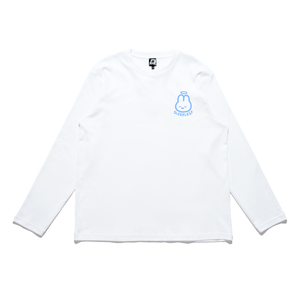 "Sleepless" Cut and Sew Wide-body Long Sleeved Tee White