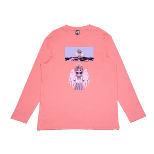 "Angel" Cut and Sew Wide-body Long Sleeved Tee Black/Light Pink