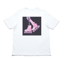 Load image into Gallery viewer, &quot;hashiru&quot; Cut and Sew Wide-body Tee White/Salmon Pink