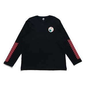 "Kentoo" Cut and Sew Wide-body Long Sleeved Tee Black/White