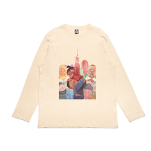Load image into Gallery viewer, &quot;Balloon&quot; Cut and Sew Wide-body Long Sleeved Tee Beige/White