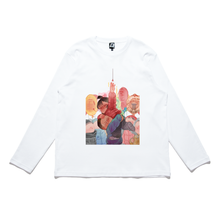 Load image into Gallery viewer, &quot;Balloon&quot; Cut and Sew Wide-body Long Sleeved Tee Beige/White