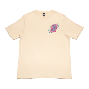 "Good Times" Cut and Sew Wide-body Tee White/Beige/Salmon Pink