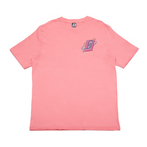 "Good Times" Cut and Sew Wide-body Tee White/Beige/Salmon Pink