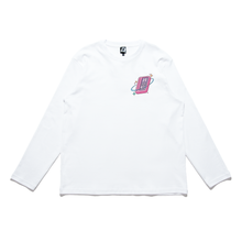 Load image into Gallery viewer, &quot;Good Times&quot; Cut and Sew Wide-body Long Sleeved Tee White/Beige/Salmon Pink