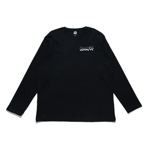 "Colors" Cut and Sew Wide-body Long Sleeved Tee White/Black