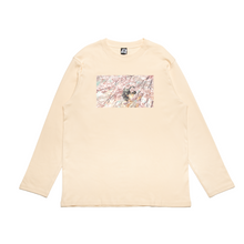 Load image into Gallery viewer, &quot;Boo!&quot; Cut and Sew Wide-body Long Sleeved Tee Beige/Salmon Pink