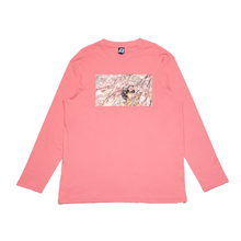 Load image into Gallery viewer, &quot;Boo!&quot; Cut and Sew Wide-body Long Sleeved Tee Beige/Salmon Pink