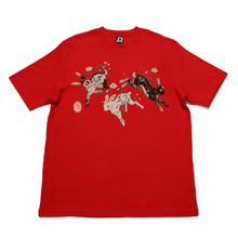 Load image into Gallery viewer, &quot;Rabbits&quot; Cut and Sew Wide-body Tee Red