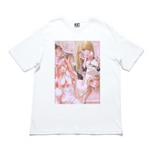 Load image into Gallery viewer, “My Girl Hero&quot; Cut and Sew Wide-body Tee White/Salmon Pink