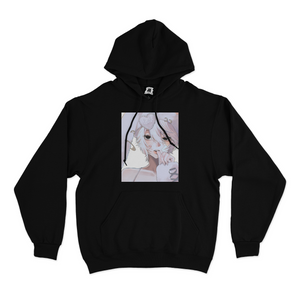 "Alice" Basic Hoodie White/Black