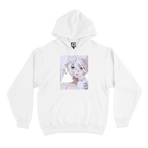 "Alice" Basic Hoodie White/Black