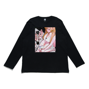 "All I Want" Cut and Sew Wide-body Long Sleeved Tee Black