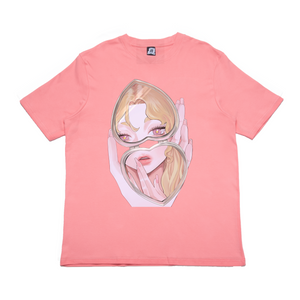 "White Peach" Cut and Sew Wide-body Tee Salmon Pink