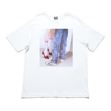 Load image into Gallery viewer, “MeU&quot; Cut and Sew Wide-body Tee White/Black