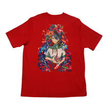 Load image into Gallery viewer, &quot;Flowerwall&quot; Cut and Sew Wide-body Tee Red