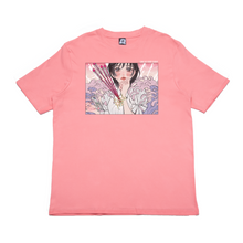 Load image into Gallery viewer, “Love at first sight&quot; Cut and Sew Wide-body Tee White/Salmon Pink