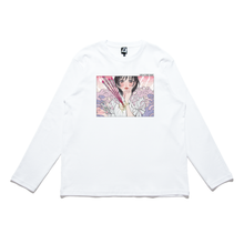 Load image into Gallery viewer, &quot;Love at first sight&quot; Cut and Sew Wide-body Long Sleeved Tee White/Salmon Pink