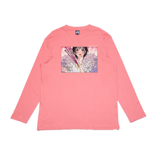 Load image into Gallery viewer, &quot;Love at first sight&quot; Cut and Sew Wide-body Long Sleeved Tee White/Salmon Pink