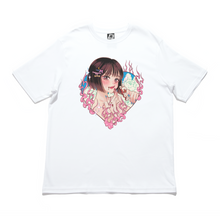 Load image into Gallery viewer, &quot;Miki&quot; Cut and Sew Wide-body Tee White/Salmon Pink/Black