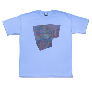 " Under The Same Roof " Taper-Fit Heavy Cotton Tee Sky Blue