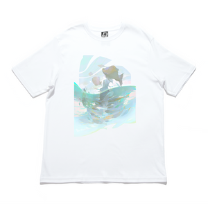 "Fish" Cut and Sew Wide-body Tee White