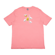 Load image into Gallery viewer, &quot;Konbini Ducks&quot; Cut and Sew Wide-body Tee Salmon Pink