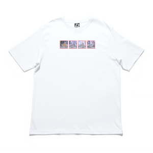 " Crossing Ducks" Cut and Sew Wide-body Tee White/Beige