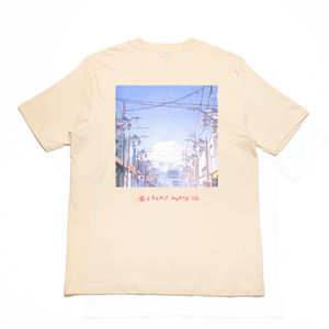 " Crossing Ducks" Cut and Sew Wide-body Tee White/Beige