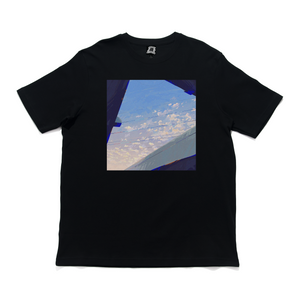 "Sky & Rabbit" Cut and Sew Wide-body Tee Black