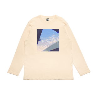 "Sky & Rabbit  " Cut and Sew Wide-body Long Sleeved Tee Beige