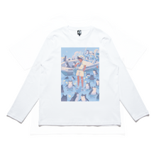 Load image into Gallery viewer, &quot; By The Shore &quot; Cut and Sew Wide-body Long Sleeved Tee White