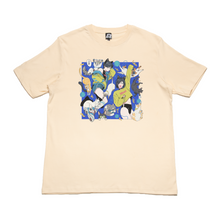 Load image into Gallery viewer, &quot; Catmix &quot;  Cut and Sew Wide-body Tee  Beige / White