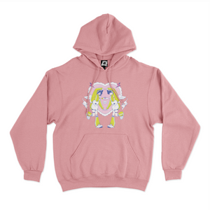 "Catboy Cafe" Basic Hoodie White/Light Pink